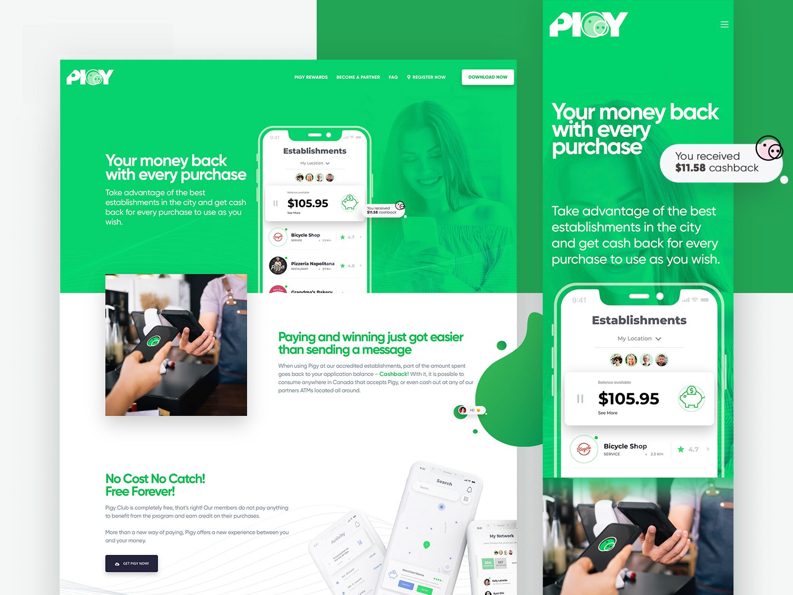 Pigy Case Study - responsive Web Design